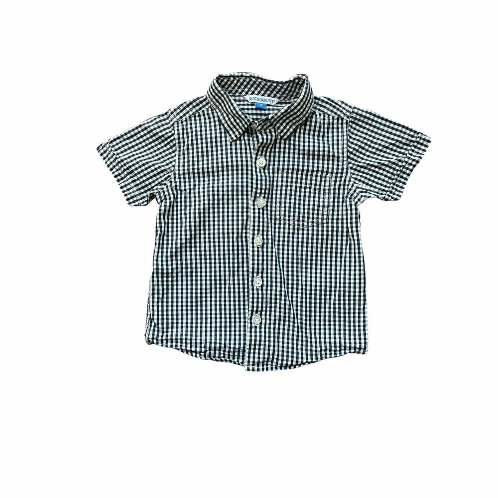 RuggedButts Checkered Navy Blue Button Up Shirt